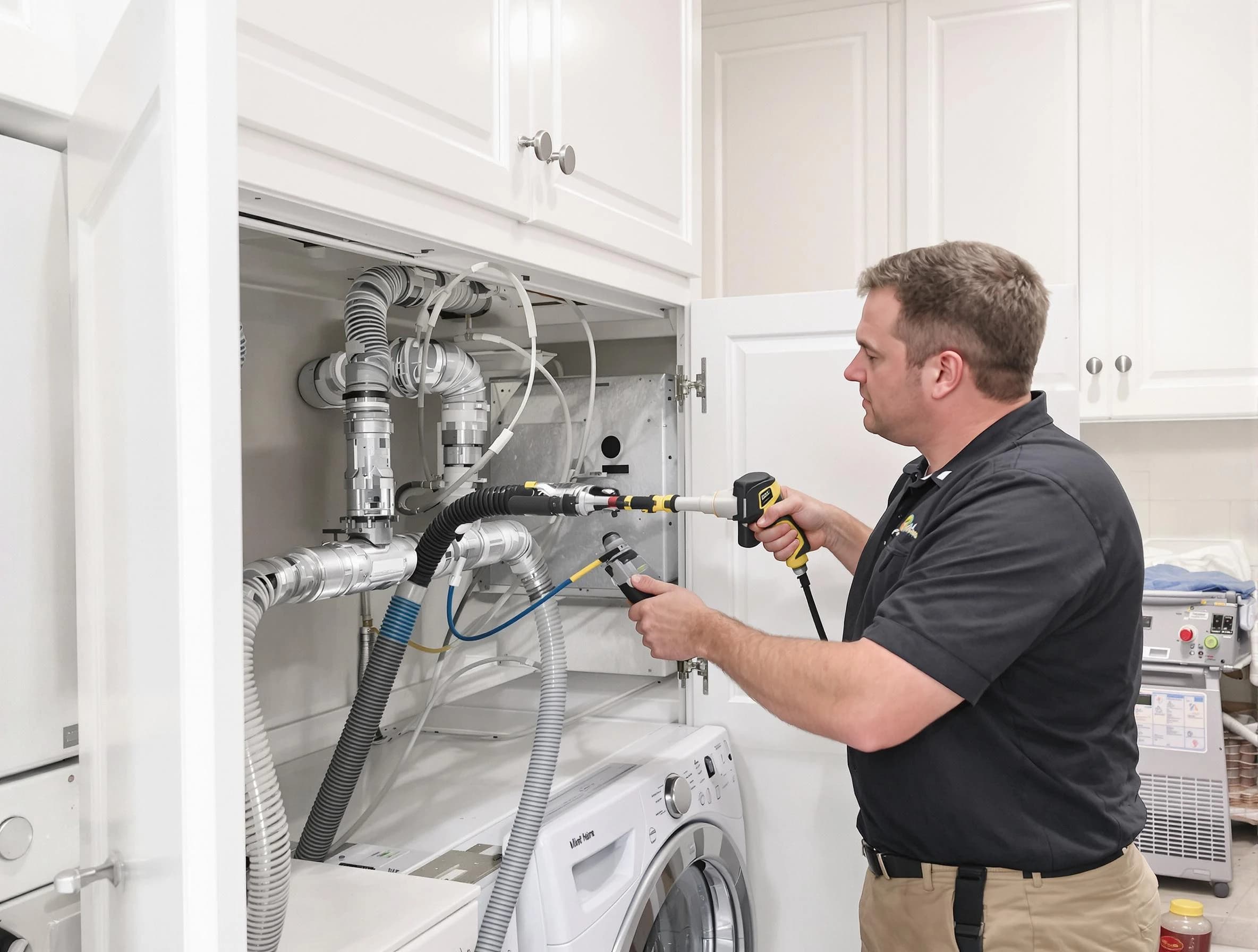 Fitchburg Dryer Vent Cleaning professional removing severe blockage from a clogged dryer vent in Fitchburg