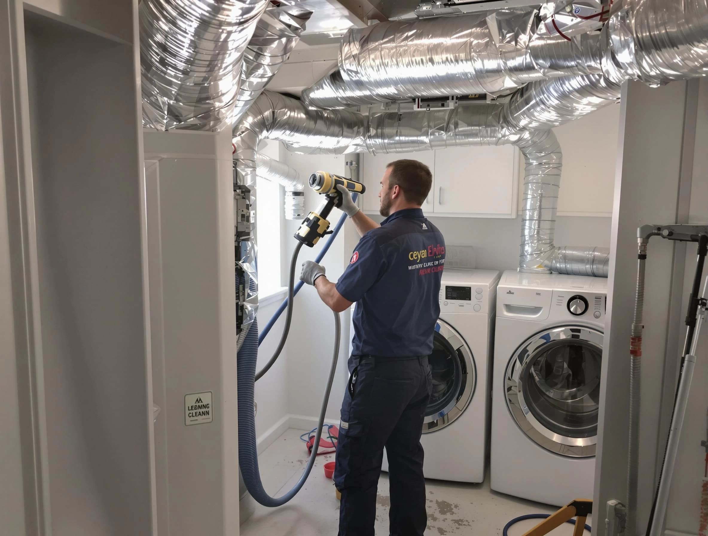 Fitchburg Dryer Vent Cleaning specialist using advanced equipment for thorough duct cleaning in Fitchburg